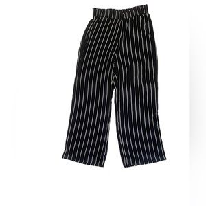 H&M High waisted black and white striped trousers size 10